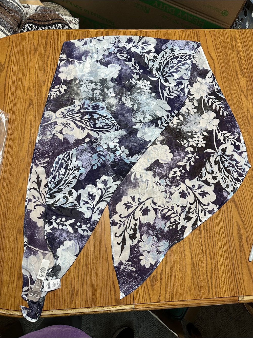 Chico’s Floral Purple Scarf